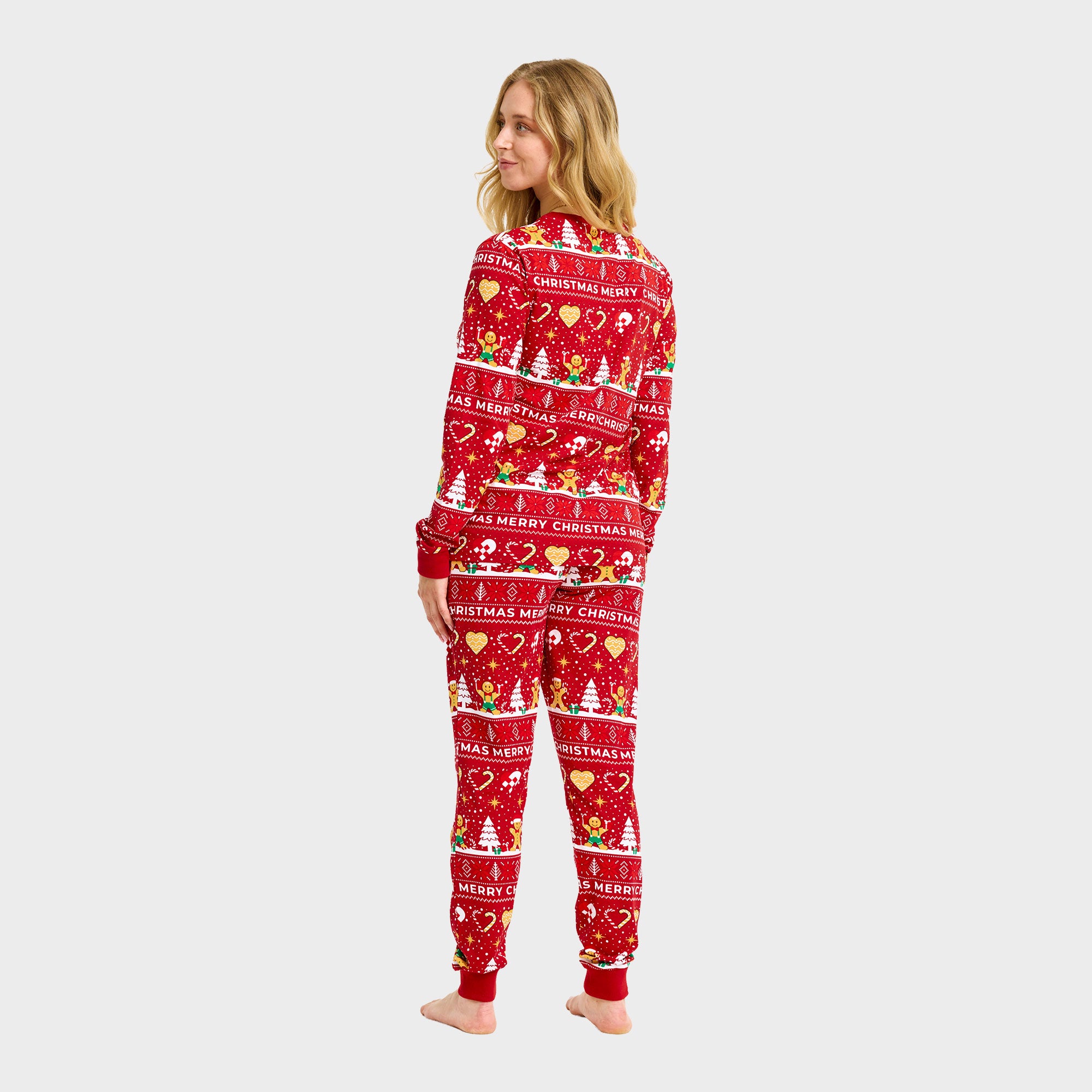 Christmas Cookie julpyjamas röd – Dam